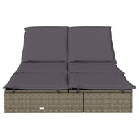 Thumbnail for Sonnenliegen 2 Stk. Grau 201x55x20 cm Poly Rattan