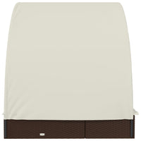 Thumbnail for Sonnenliegen 2 Stk. Runddach Braun 211x112x140 cm Poly Rattan