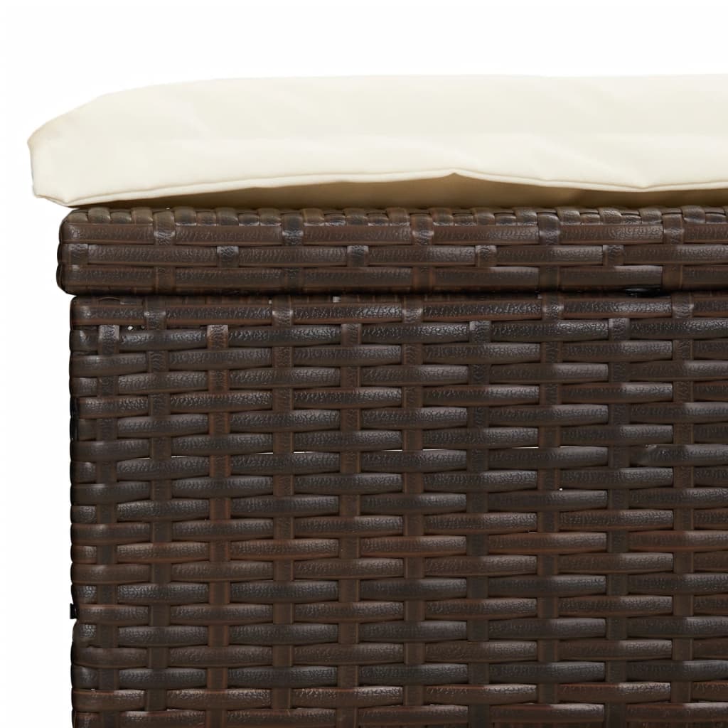 Sonnenliegen 2 Stk. Runddach Braun 211x112x140 cm Poly Rattan