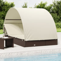 Thumbnail for Sonnenliegen 2 Stk. Runddach Braun 211x112x140 cm Poly Rattan