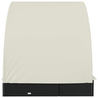 Thumbnail for Sonnenliegen 2 Stk. Runddach Schwarz 211x112x140 cm Poly Rattan