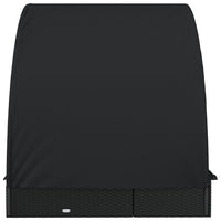 Thumbnail for Sonnenliegen 2 Stk. Runddach Schwarz 211x112x140 cm Poly Rattan