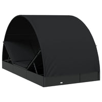 Thumbnail for Sonnenliegen 2 Stk. Runddach Schwarz 211x112x140 cm Poly Rattan