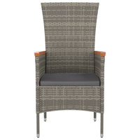 Thumbnail for Gartenstühle mit Kissen 2 Stk. Poly Rattan Grau