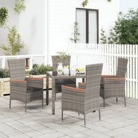 Thumbnail for Gartenstühle mit Kissen 4 Stk. Poly Rattan Grau
