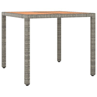 Thumbnail for Gartentisch mit Holzplatte Grau Poly Rattan & Massivholz Akazie