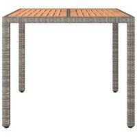 Thumbnail for Gartentisch mit Holzplatte Grau Poly Rattan & Massivholz Akazie