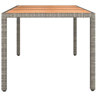 Thumbnail for Gartentisch mit Holzplatte Grau Poly Rattan & Massivholz Akazie