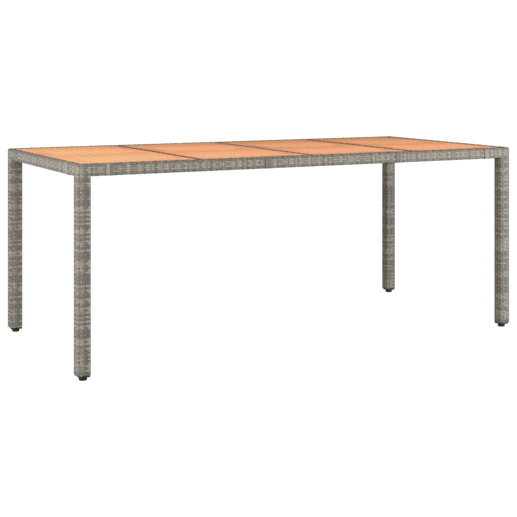 Gartentisch mit Holzplatte Grau Poly Rattan & Massivholz Akazie