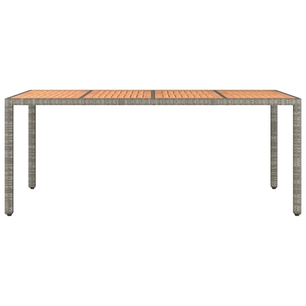 Gartentisch mit Holzplatte Grau Poly Rattan & Massivholz Akazie