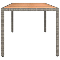 Thumbnail for Gartentisch mit Holzplatte Grau Poly Rattan & Massivholz Akazie