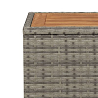 Thumbnail for Beistelltisch mit Holzplatte Grau Poly Rattan & Akazienholz