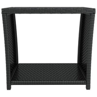 Thumbnail for Beistelltisch mit Glasplatte Schwarz Poly Rattan & Hartglas