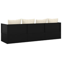 Thumbnail for Outdoor-Loungebett mit Kissen Schwarz Poly Rattan