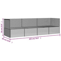 Thumbnail for Outdoor-Loungebett mit Kissen Schwarz Poly Rattan