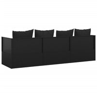 Thumbnail for Outdoor-Loungebett mit Kissen Schwarz Poly Rattan