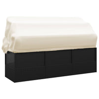 Thumbnail for Outdoor-Loungebett mit Dach und Kissen Schwarz Poly Rattan