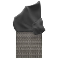 Thumbnail for Outdoor-Loungebett mit Dach und Kissen Grau Poly Rattan