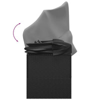 Thumbnail for Outdoor-Loungebett mit Dach und Kissen Schwarz Poly Rattan