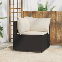 Thumbnail for Garten-Ecksofa mit Kissen Schwarz Poly Rattan
