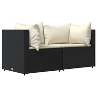 Thumbnail for Garten-Ecksofas mit Kissen 2 Stk. Schwarz Poly Rattan