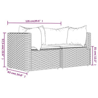 Thumbnail for Garten-Ecksofas mit Kissen 2 Stk. Schwarz Poly Rattan