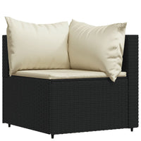 Thumbnail for 3-tlg. Garten-Lounge-Set mit Kissen Schwarz Poly Rattan