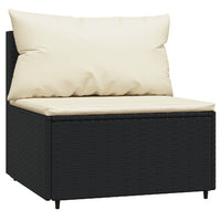 Thumbnail for 3-tlg. Garten-Lounge-Set mit Kissen Schwarz Poly Rattan