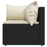 Thumbnail for 4-tlg. Garten-Lounge-Set mit Kissen Schwarz Poly Rattan