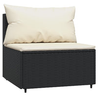 Thumbnail for Garten-Mittelsofa mit Kissen Schwarz Poly Rattan