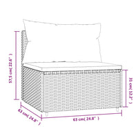 Thumbnail for Garten-Mittelsofa mit Kissen Schwarz Poly Rattan