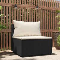 Thumbnail for Garten-Mittelsofa mit Kissen Schwarz Poly Rattan