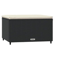 Thumbnail for Gartenhocker mit Kissen Schwarz Poly Rattan