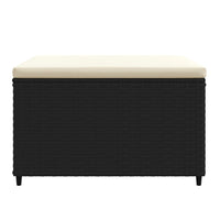 Thumbnail for Gartenhocker mit Kissen Schwarz Poly Rattan