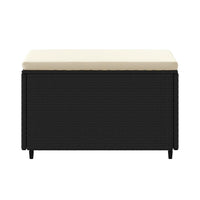 Thumbnail for Gartenhocker mit Kissen Schwarz Poly Rattan
