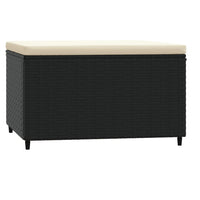 Thumbnail for Gartenhocker mit Kissen Schwarz Poly Rattan