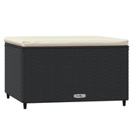 Thumbnail for Gartenhocker mit Kissen 2 Stk. Schwarz Poly Rattan