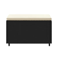Thumbnail for Gartenhocker mit Kissen 2 Stk. Schwarz Poly Rattan