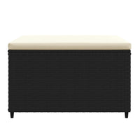 Thumbnail for Gartenhocker mit Kissen 2 Stk. Schwarz Poly Rattan