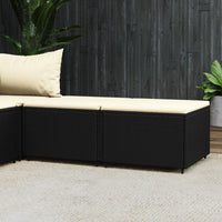 Thumbnail for Gartenhocker mit Kissen 2 Stk. Schwarz Poly Rattan
