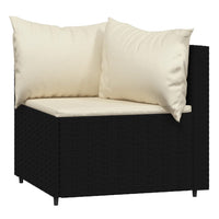 Thumbnail for Garten-Ecksofas mit Kissen 2 Stk. Schwarz Poly Rattan
