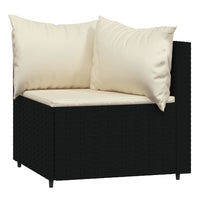Thumbnail for 3-tlg. Garten-Lounge-Set mit Kissen Schwarz Poly Rattan