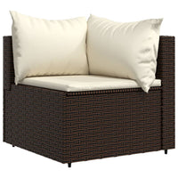 Thumbnail for Garten-Ecksofa mit Kissen Braun Poly Rattan