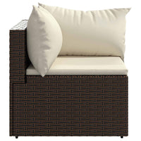 Thumbnail for Garten-Ecksofa mit Kissen Braun Poly Rattan
