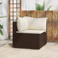 Thumbnail for Garten-Ecksofa mit Kissen Braun Poly Rattan