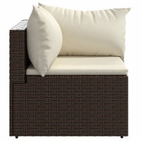 Thumbnail for Garten-Ecksofas mit Kissen 2 Stk. Braun Poly Rattan