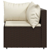 Thumbnail for 3-tlg. Garten-Lounge-Set mit Kissen Braun Poly Rattan