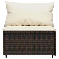 Thumbnail for 3-tlg. Garten-Lounge-Set mit Kissen Braun Poly Rattan