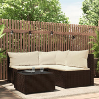 Thumbnail for 4-tlg. Garten-Lounge-Set mit Kissen Braun Poly Rattan