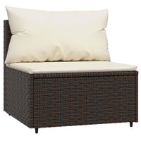 Thumbnail for 3-tlg. Garten-Lounge-Set mit Kissen Braun Poly Rattan